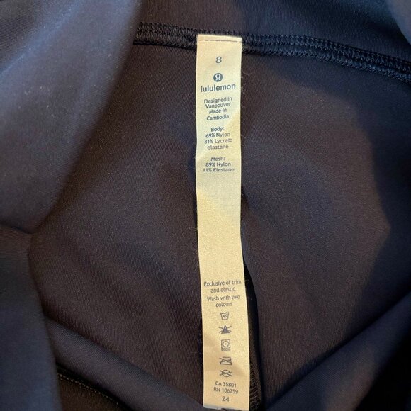 Lululemon Train Times Crop Navy Blue Leggings Women 8 - Picture 9 of 13